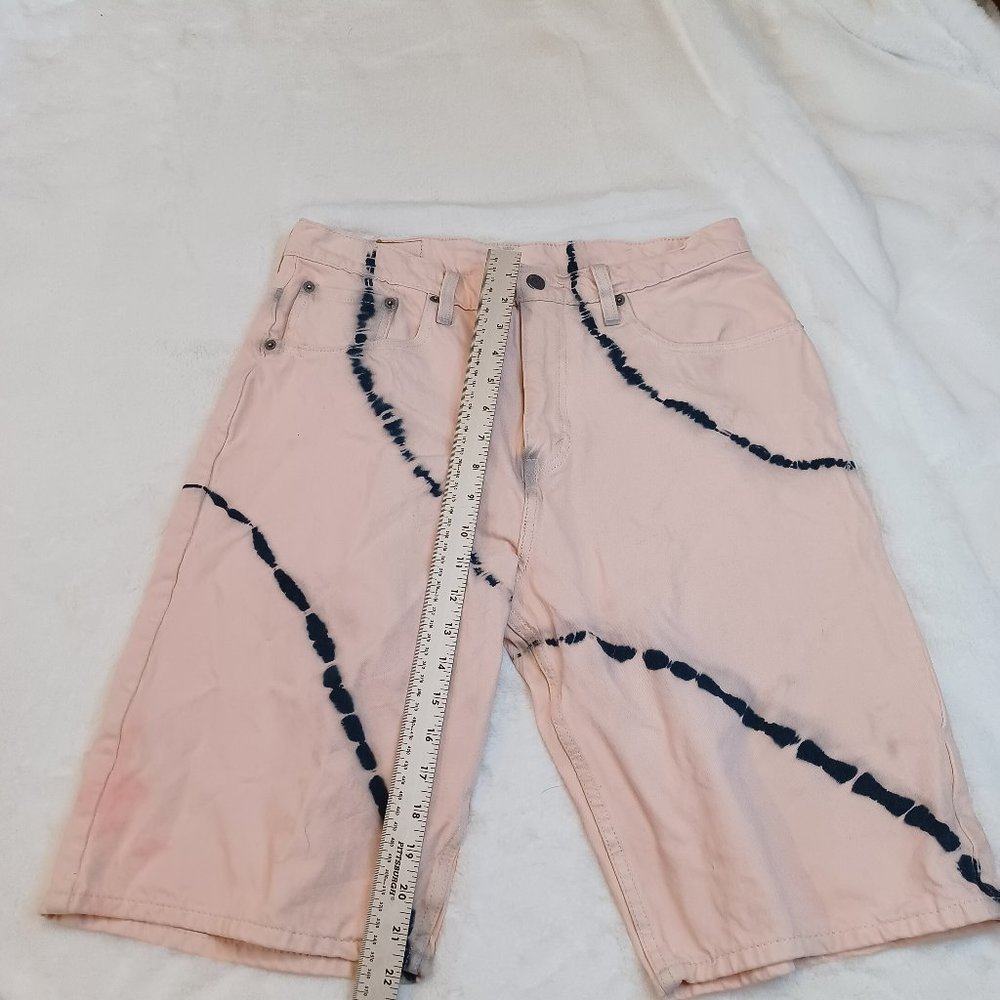 Levi's 569 Shorts Mens 32 Pink Tie Dye Loose Straight Jean Shorts